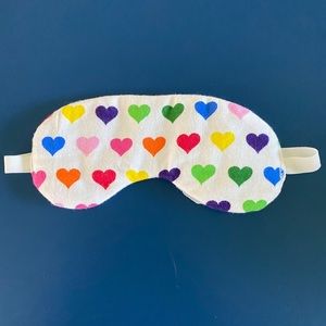 Rainbow heart print sleep mask